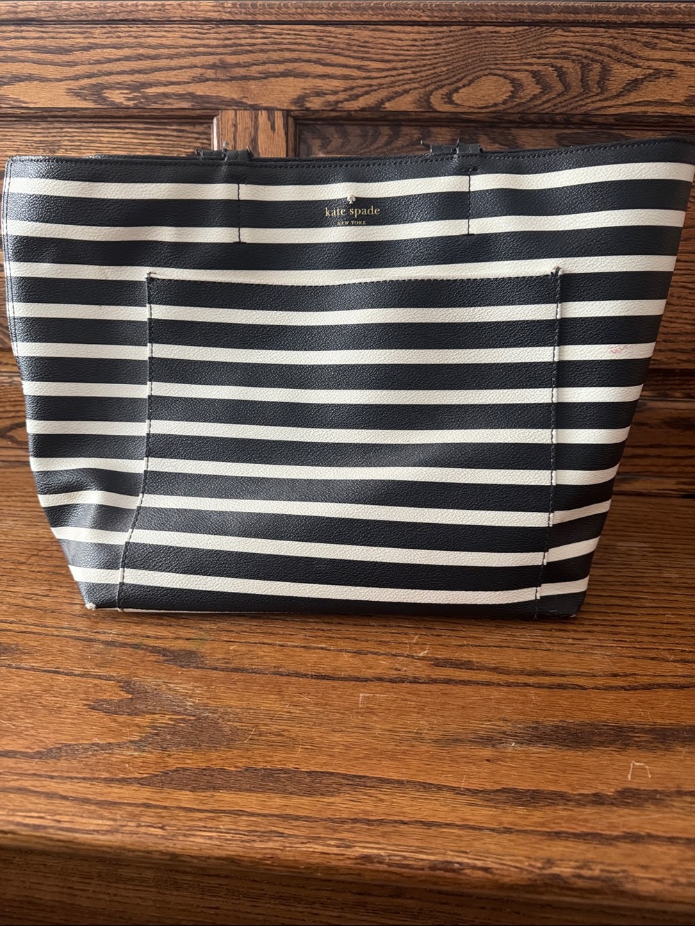 Kate Spade Hyde Lane Riley Stripe Tote Black White Large Work Bag